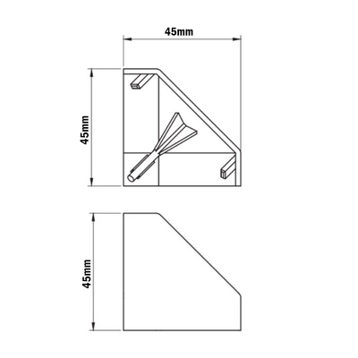 60-280-1 MODULAR SOLUTIONS PART<br>END CAP FOR 3-WAY BODY CONNECTION, ANGULAR, BLACK, USED WITH 40-010-1